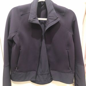 lululemon neoprene track bomber jacket navy